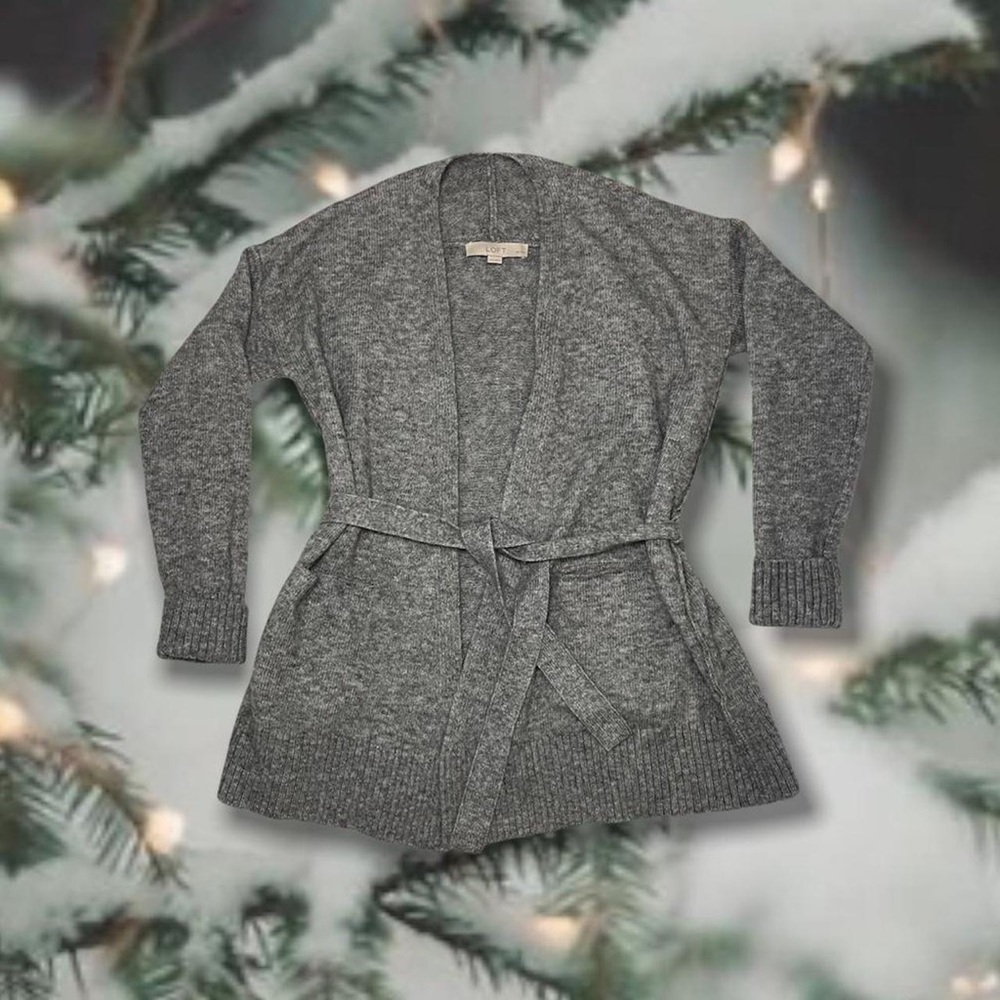 Gray cardigan robe